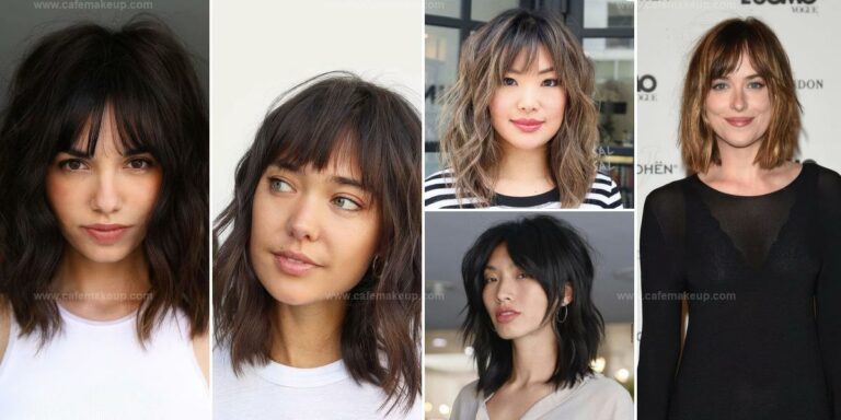 Top Long Bobs With Bottleneck Bangs