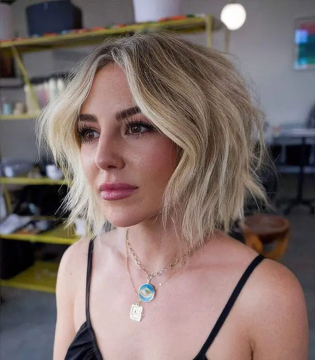 Light Blonde Bob with Soft Waves