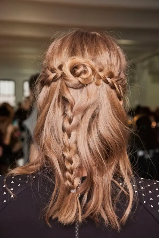 Enchanting Caramel Braids with Soft Waves