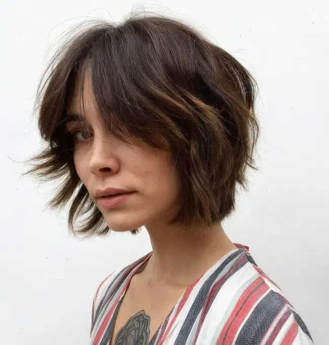 Earthy Textured Bob with Tousled Layers